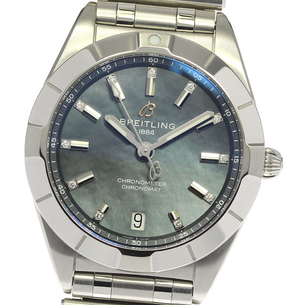 BREITLING Chronomat32 A77310 11P diamond Navy shell Dial Quartz Ladies_810078