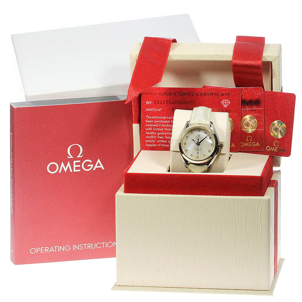 OMEGA Seamaster Aqua Terra 231.23.34.20.55.002 12P diamond White shell Dial Automatic Ladies Watch_810191