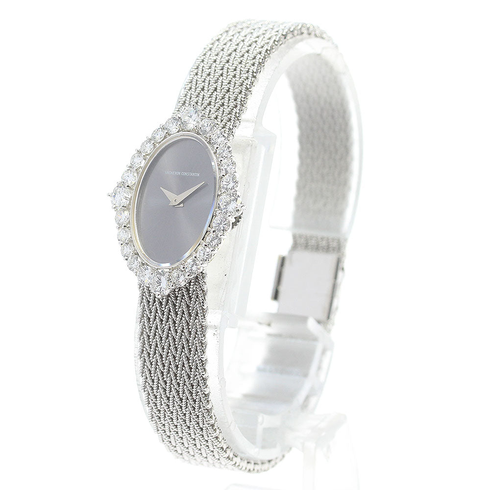 VACHERON CONSTANTIN Oval K18WG diamond bezel Hand Winding Ladies Watch_810459