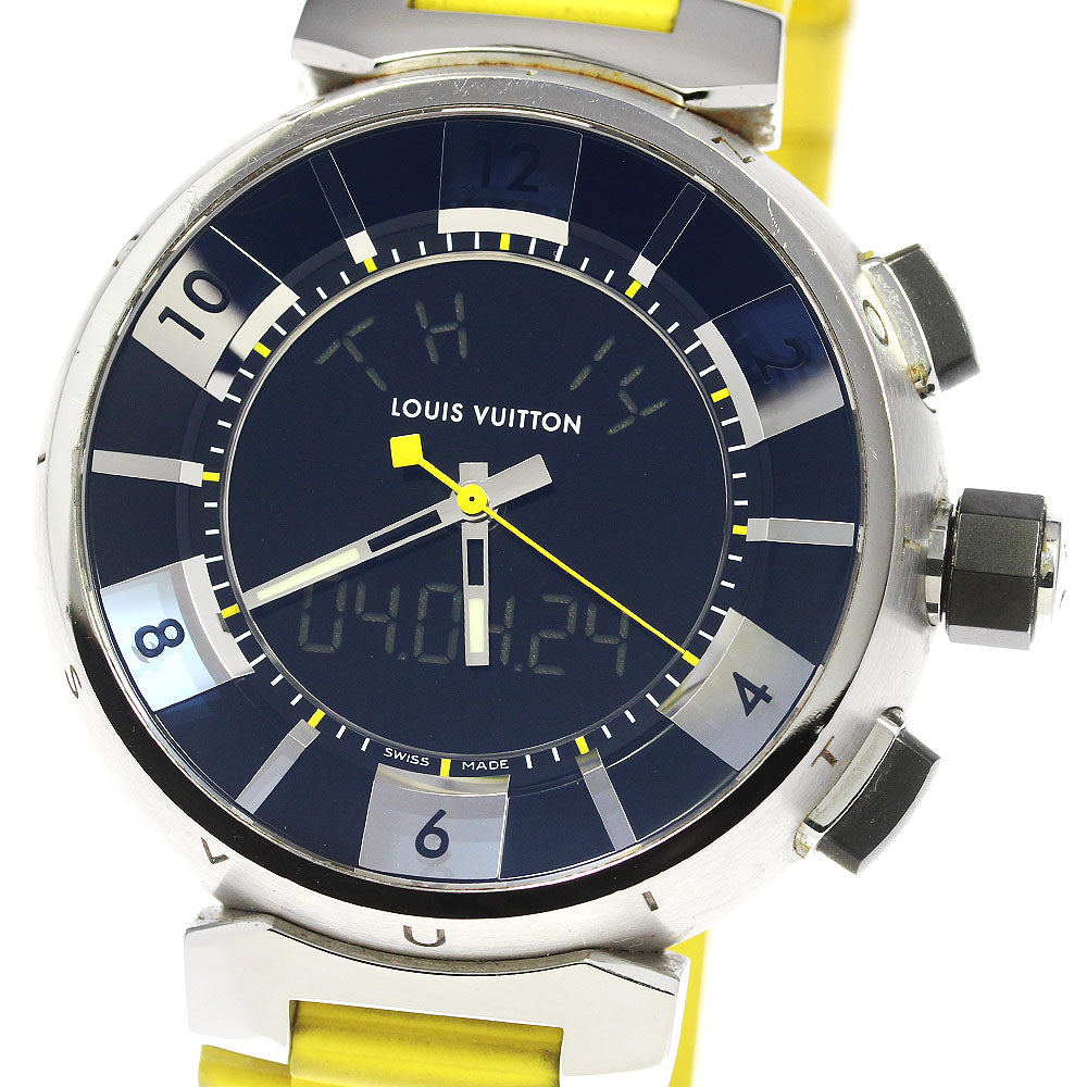 LOUIS VUITTON Tambour in black Q118F Quartz Men's Watch_810463