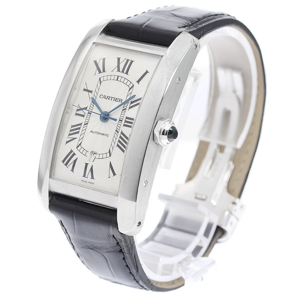 CARTIER Tank American XL W2609956 K18WG Date Silver Dial Automatic Men's Watch_810575