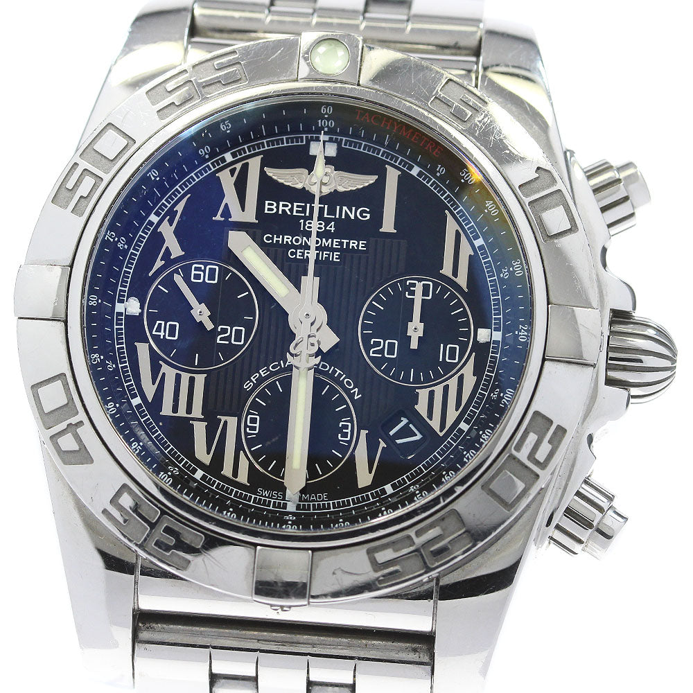 BREITLING Chronomat 44 AB0110 Date black Dial Automatic Men's Watch_810718