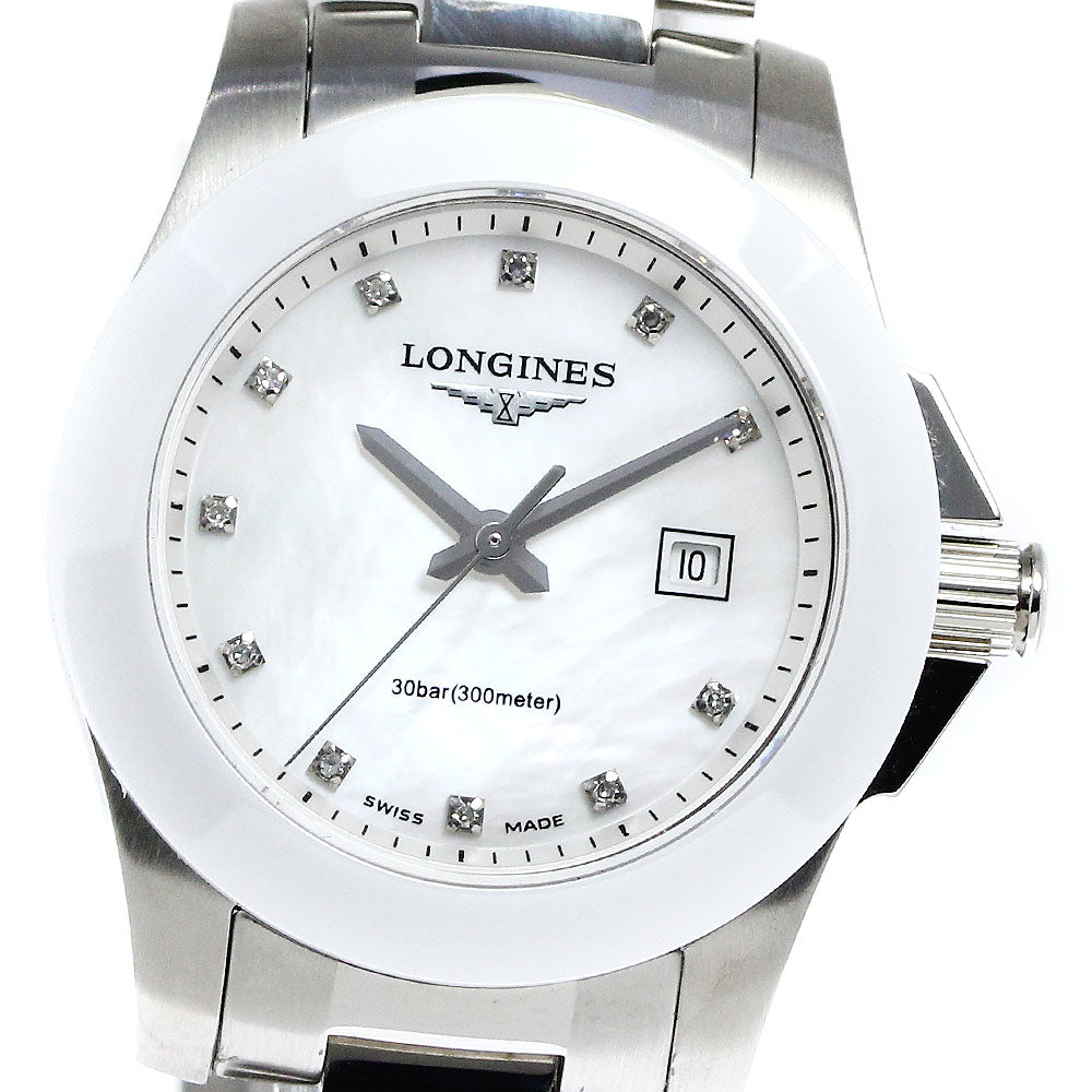 LONGINES Conquest L3.257.4 11P Diamond Date Quartz Ladies Watch_810738