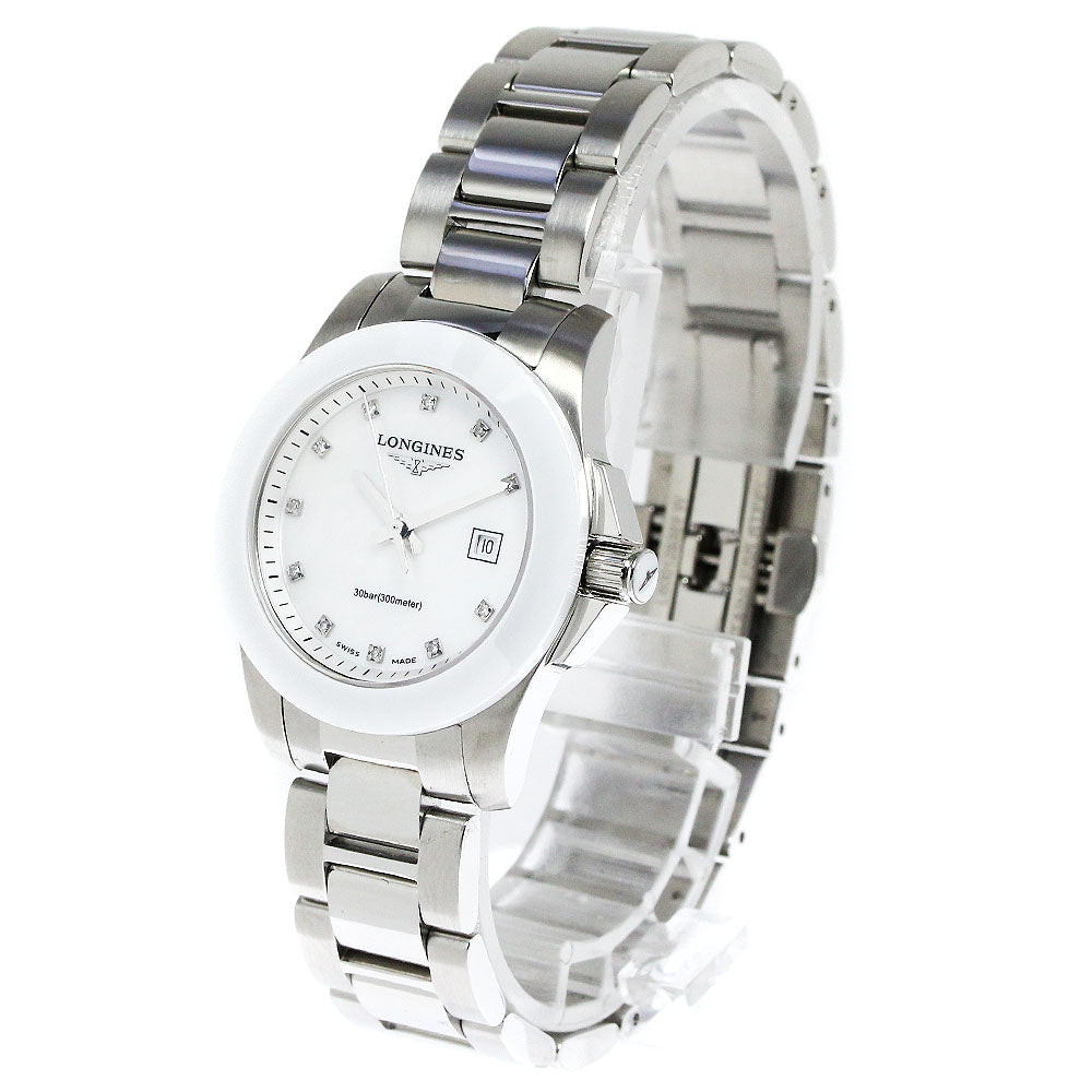 LONGINES Conquest L3.257.4 11P Diamond Date Quartz Ladies Watch_810738