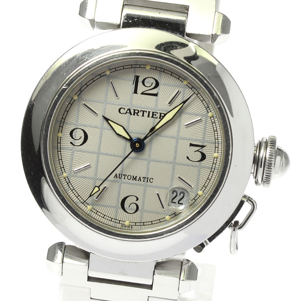 CARTIER Pasha C W31023M7 Date Silver Dial Automatic Boy's Watch_810808