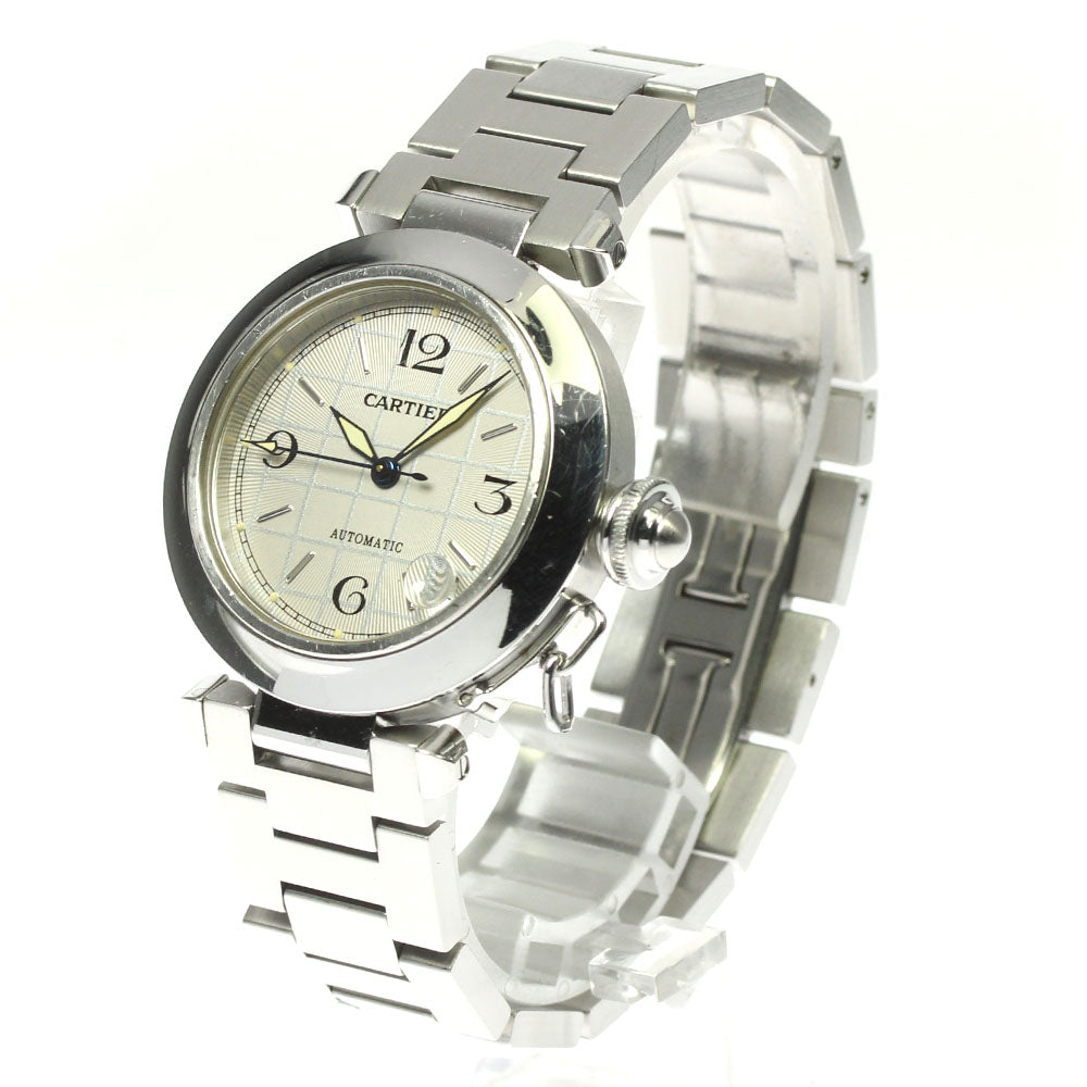 CARTIER Pasha C W31023M7 Date Silver Dial Automatic Boy's Watch_810808