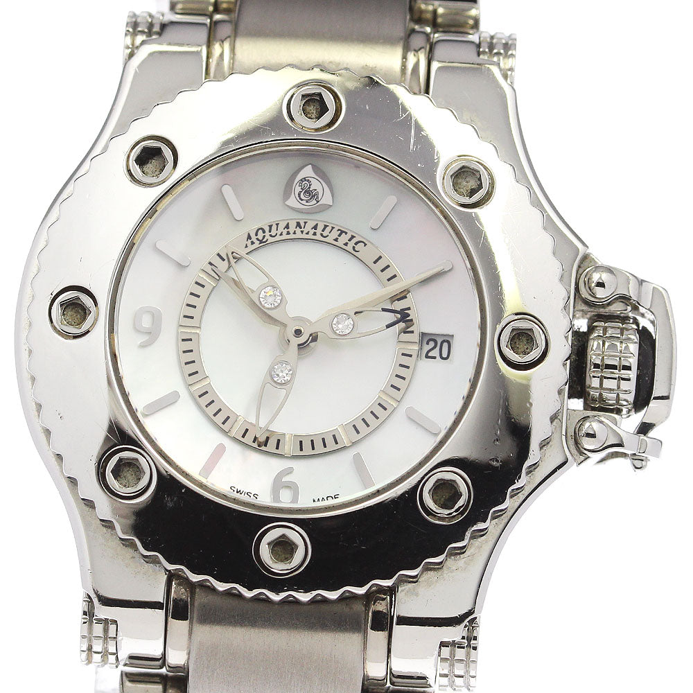 AQUANAUTIC First Cuda Date 3P Diamond White shell Dial Quartz Ladies_810958