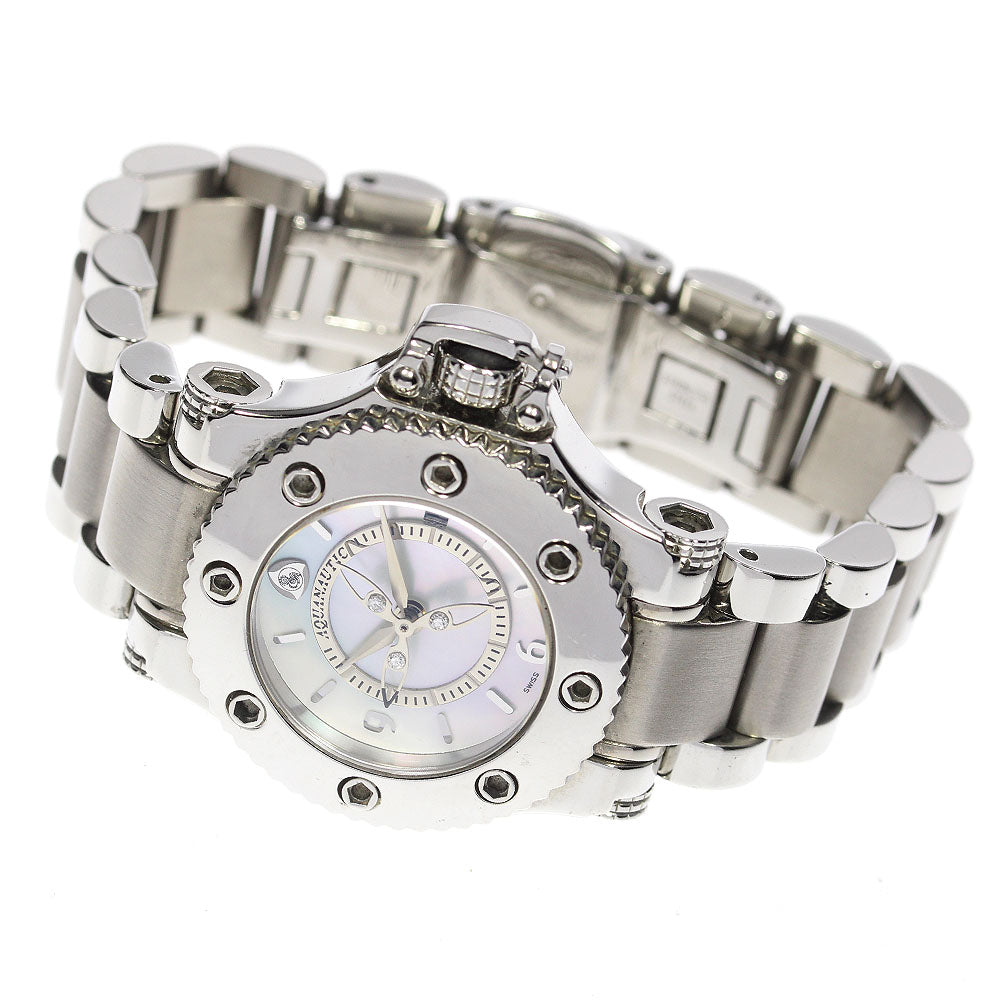 AQUANAUTIC First Cuda Date 3P Diamond White shell Dial Quartz Ladies_810958