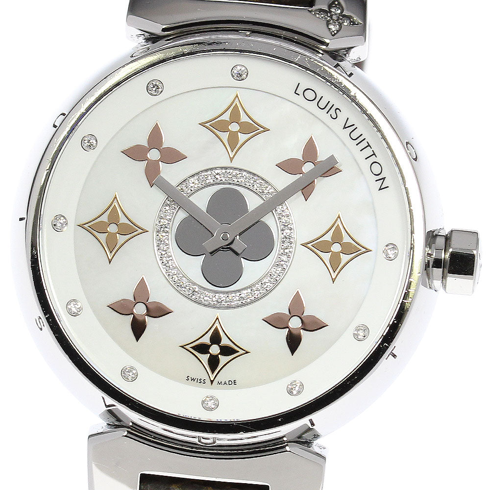 LOUIS VUITTON Tambour Q13MT 10P diamond Quartz Ladies Watch_811160