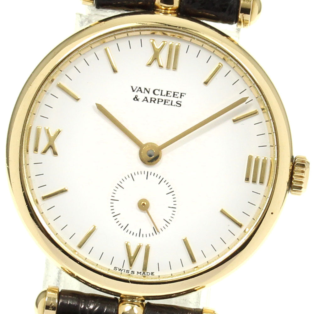 Van Cleef & Arpels K18YG Small Second White Dial Quartz Ladies Watch Collection_811324