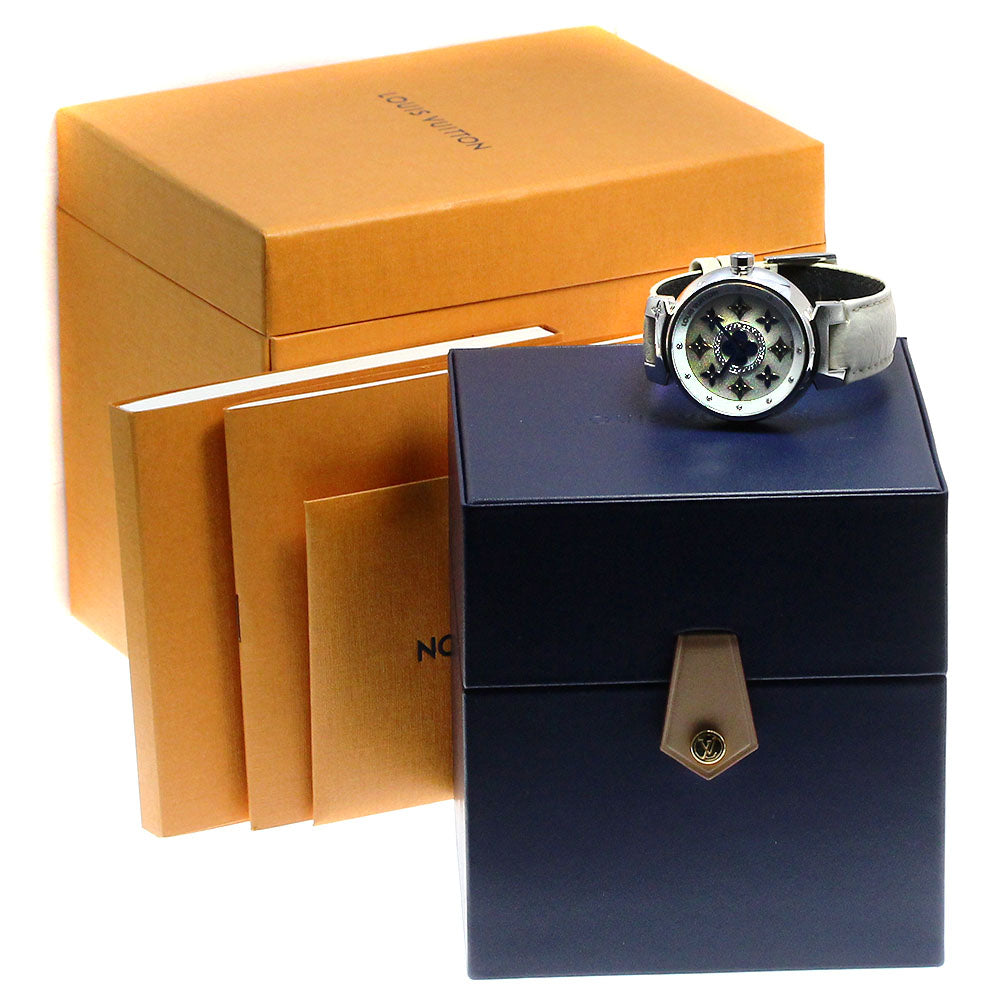 LOUIS VUITTON Tambour Q13MT 10P diamond White shell Dial Quartz Ladies_811466