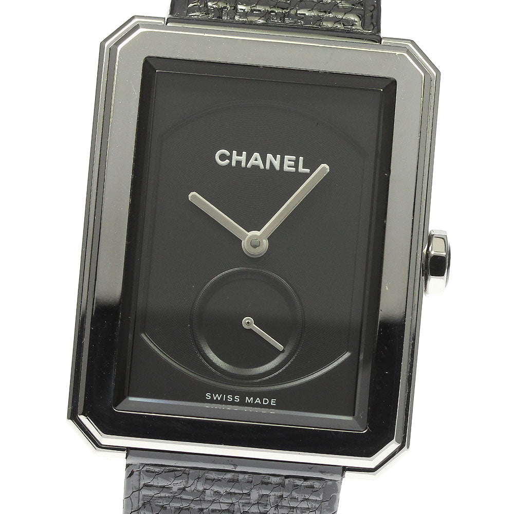 CHANEL Boyfriend tweed H5201 Small seconds black Dial Hand Winding Men's_812152