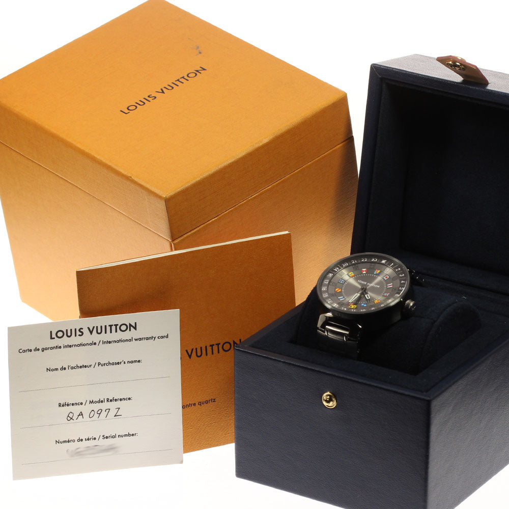 LOUIS VUITTON Tambour Moon Dual Time QA097 GMT Quartz Men's Watch_812164