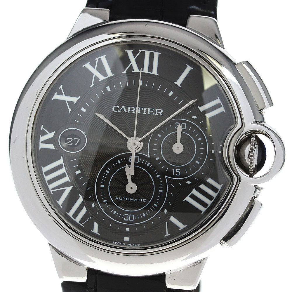 CARTIER Baron Blue XL W6920052 Chronograph Date black Dial Automatic Men's Watch_812235