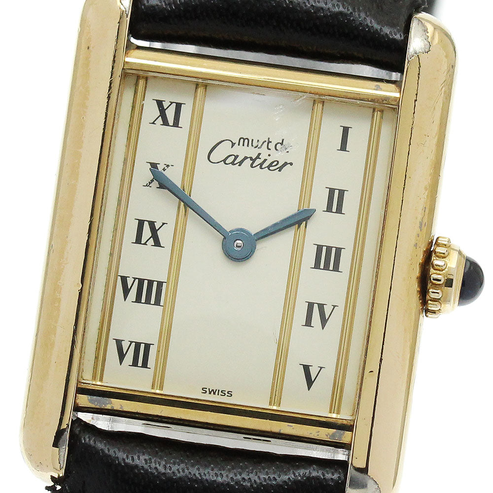 CARTIER Must tank SM white Dial Quartz Ladies Watch_812506