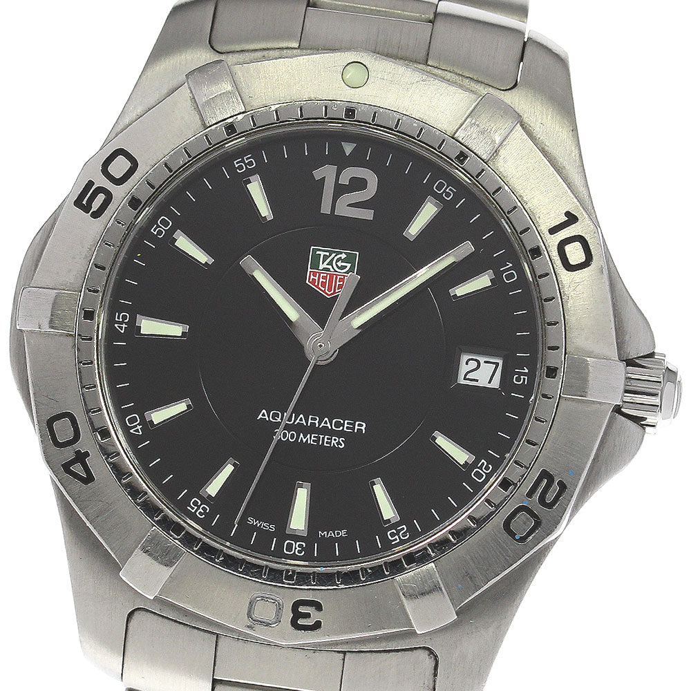 TAG HEUER Aqua racer WAF1110 Date black Dial Quartz Men's Watch_812782