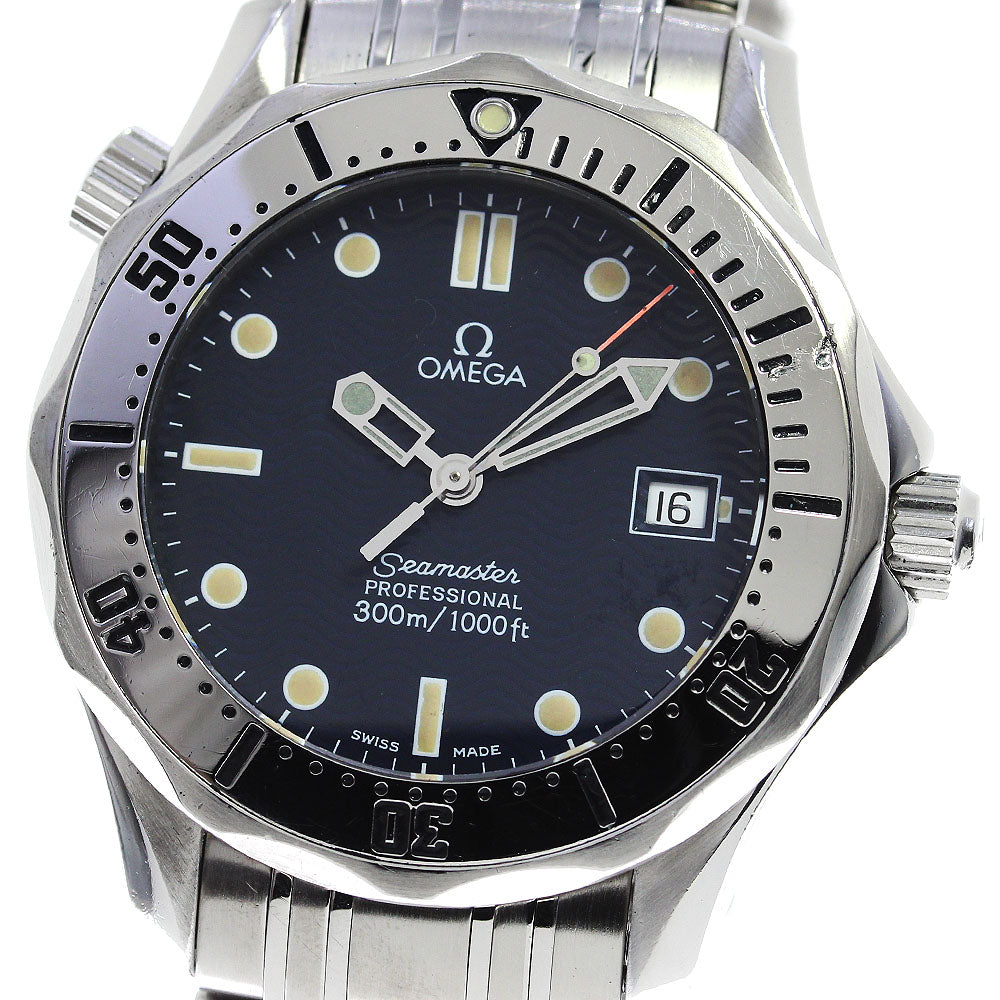 OMEGA Seamaster300 2562.80 Date Navy Dial Quartz Boy's Watch_813061