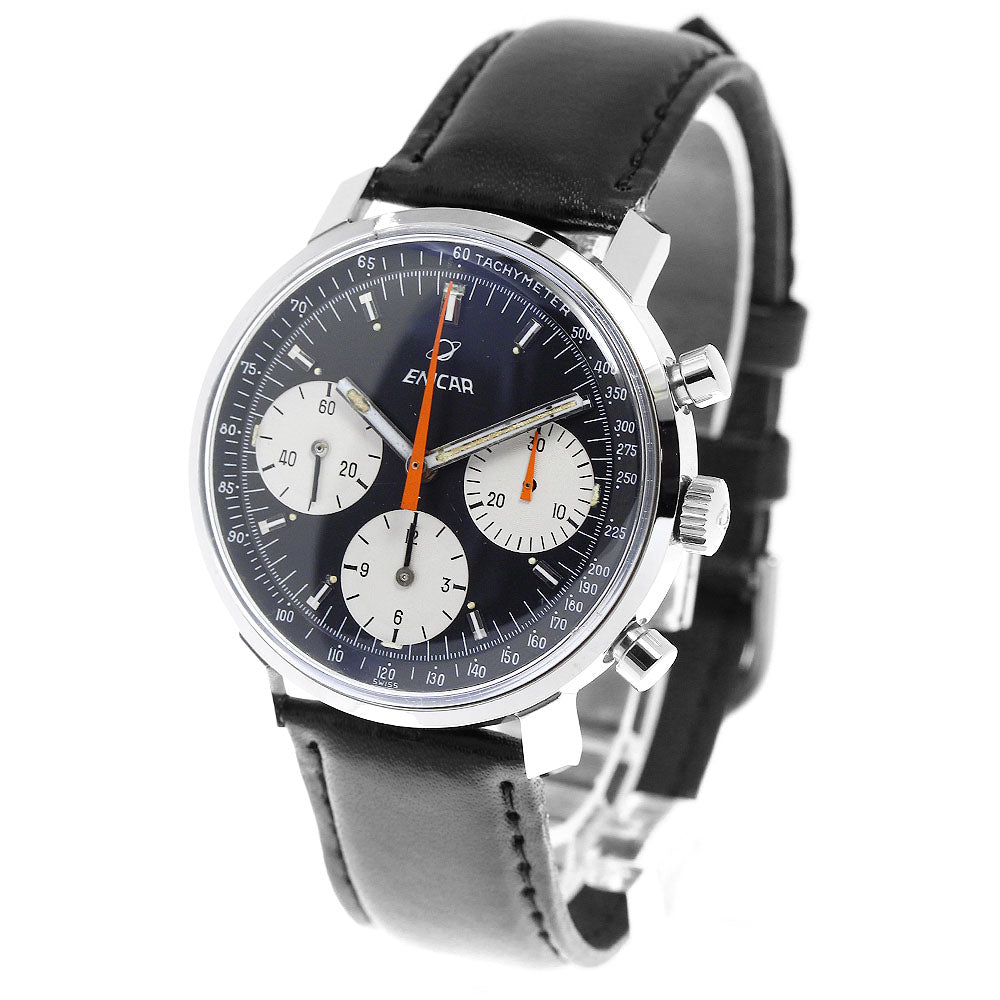 ENICAR Chronograph vintage black Dial Hand Winding Men's Watch_813146