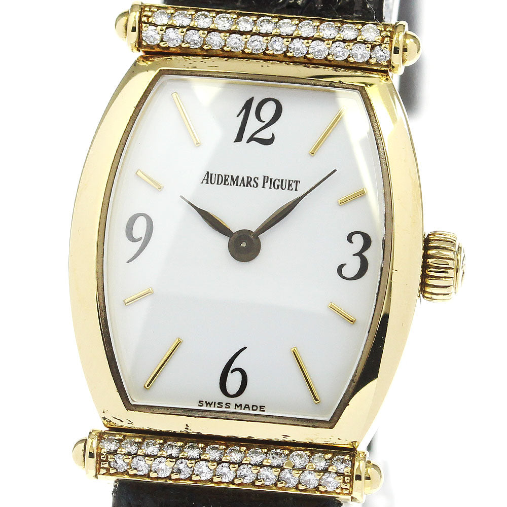 AUDEMARS PIGUET Carnegie K18YG diamond bezel white Dial Quartz Ladies Watch_813254