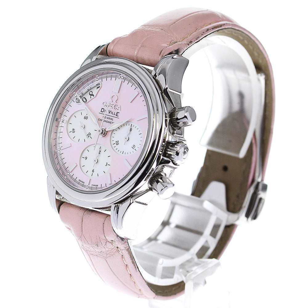 OMEGA De Ville 4878.74.34 Co-Axial Chronograph ピンクシェル/ホワイトシェル Dial Automatic Ladies Watch_813267