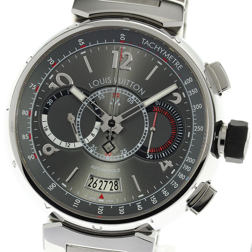 LOUIS VUITTON Tambour Chronograph Voyage Q102N 888 world limited AT Men's_813282