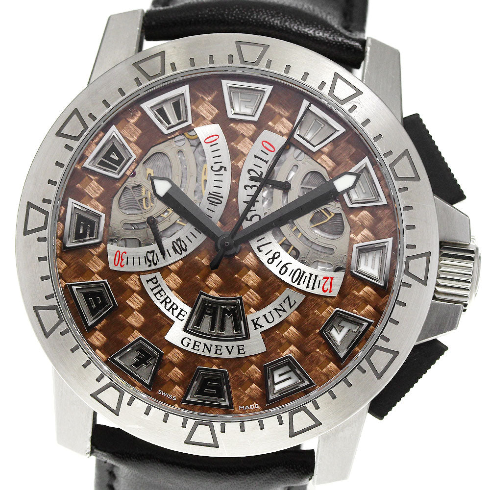 PIERRE KUNZ Sports G403SPORT AC Chronograph Brown Dial Automatic Men's_813346