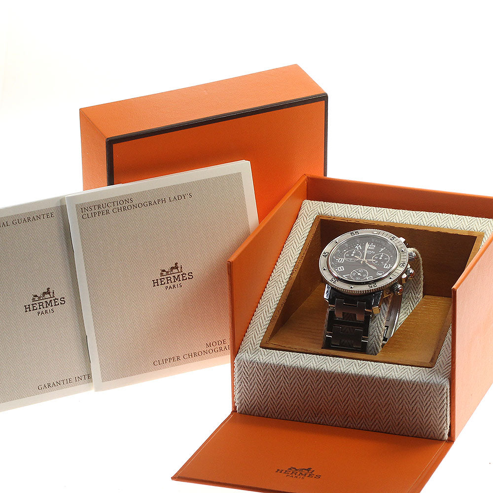 HERMES Clipper diver CL2.910 Chronograph black Dial Quartz Men's Watch_813412