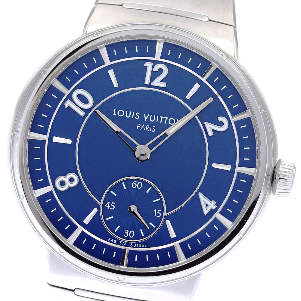LOUIS VUITTON Tambour Steel Blue W1ST20 Small seconds Automatic Men's_813539