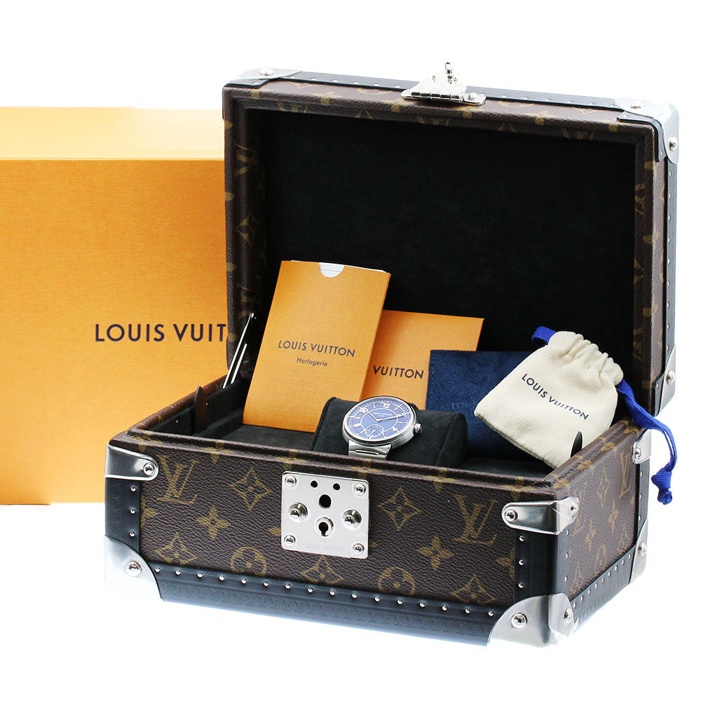 LOUIS VUITTON Tambour Steel Blue W1ST20 Small seconds Automatic Men's_813539