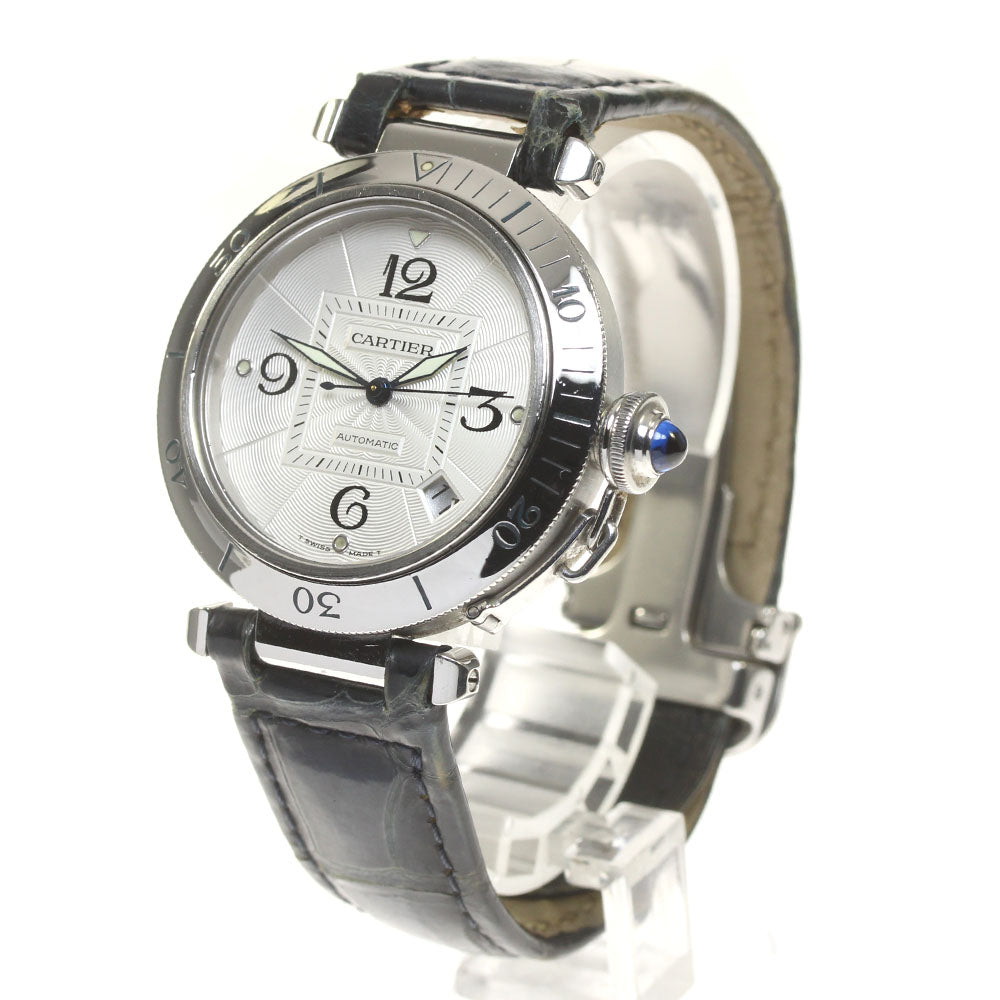 CARTIER Pasha 38mm W3103155 Date Silver Dial Automatic Men's Watch_813965