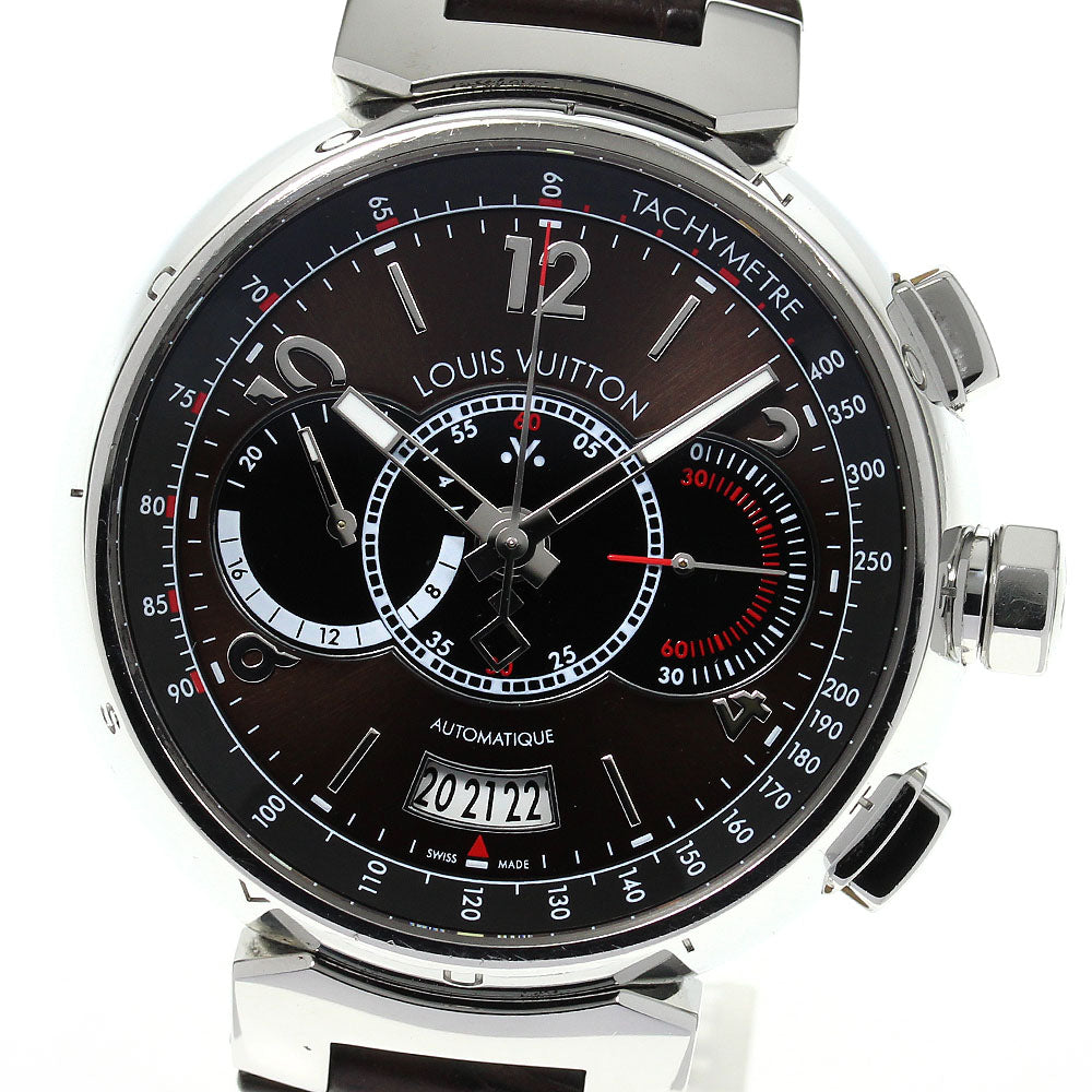 LOUIS VUITTON Tambour Chronograph Voyage Q102A Limited to 688 pieces worldwide Brown Dial Automatic Men's Watch_814056