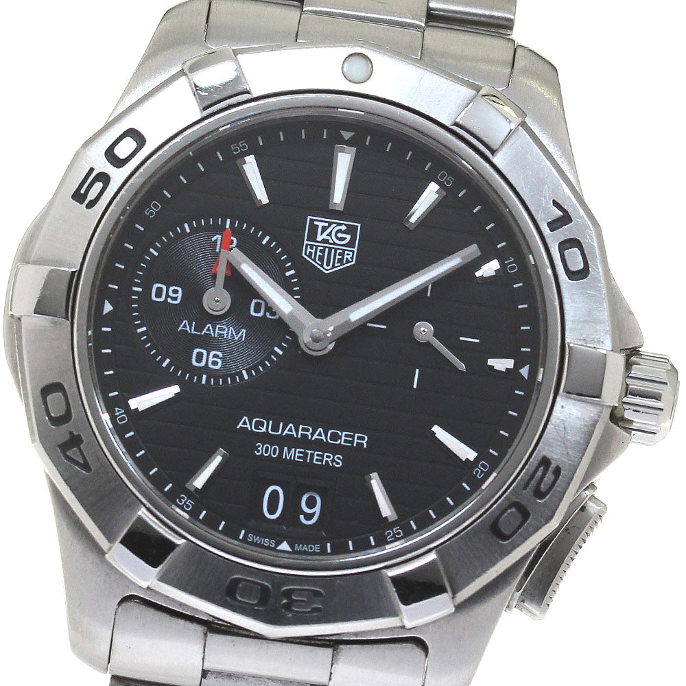TAG HEUER Aquaracer WAP111Z Grand date Alarm Black Dial Quartz Men's _814324