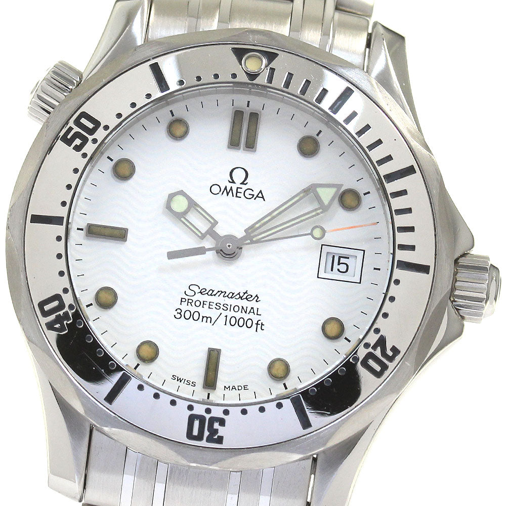 OMEGA Seamaster300 2562.20 Date White Dial Quartz Boy's Watch_814336