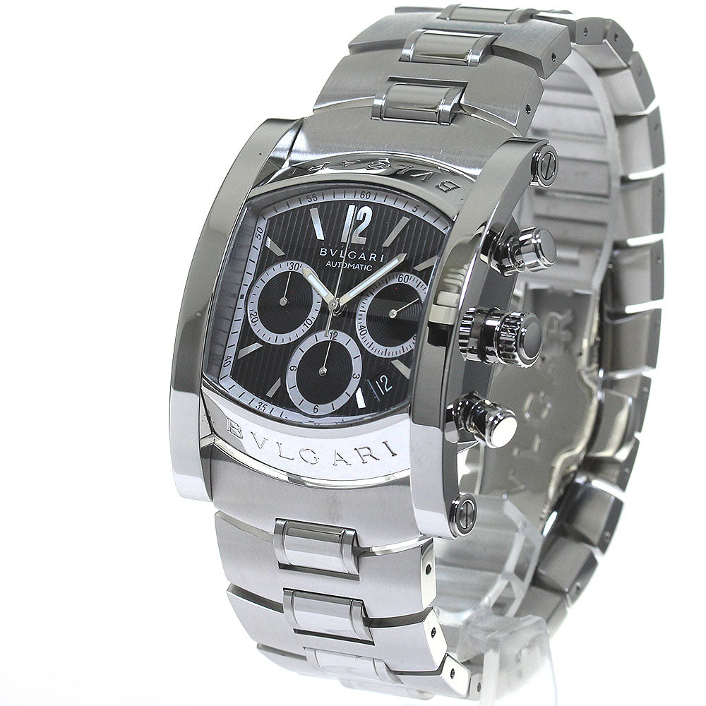 BVLGARI Assioma AA48SCH Chronograph Date Black Dial Automatic Men's Watch_814566