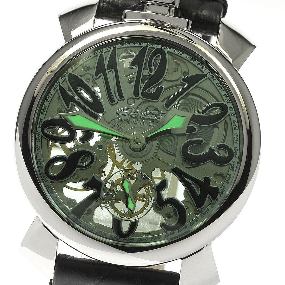 GaGa MILANO Manuale48 skeleton 5310.02.GR skeleton Dial Hand Winding Men's Watch_814598