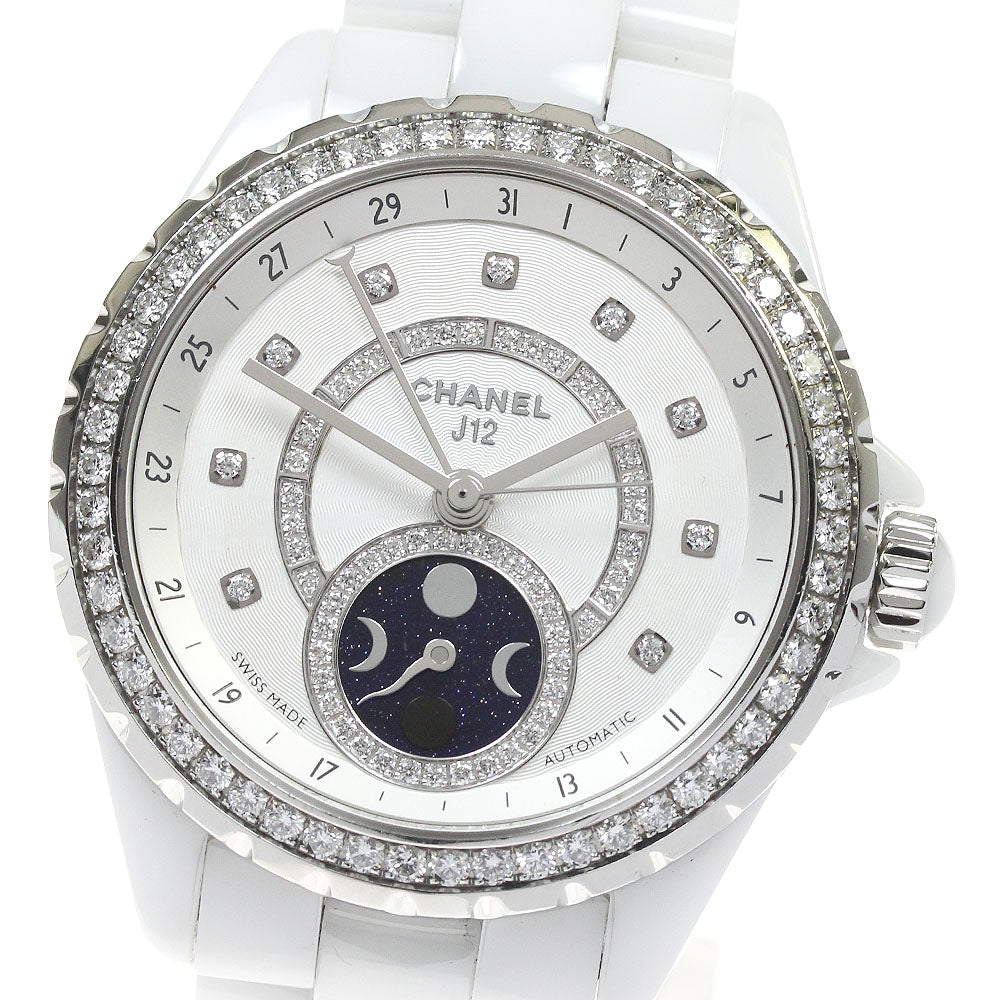 CHANEL J12 Fars de Lune H3405 Diamond Bezel Silver Dial Automatic Men's_815046