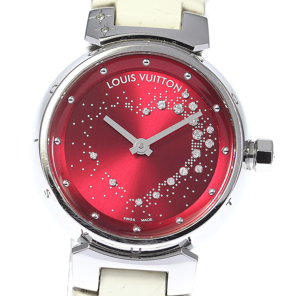 LOUIS VUITTON Tambour attraction Q12M2 diamond Red Dial Quartz Ladies_815053