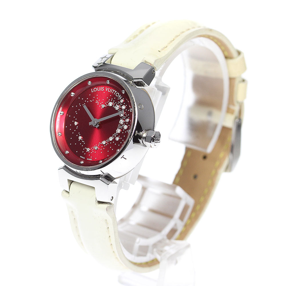 LOUIS VUITTON Tambour attraction Q12M2 diamond Red Dial Quartz Ladies_815053