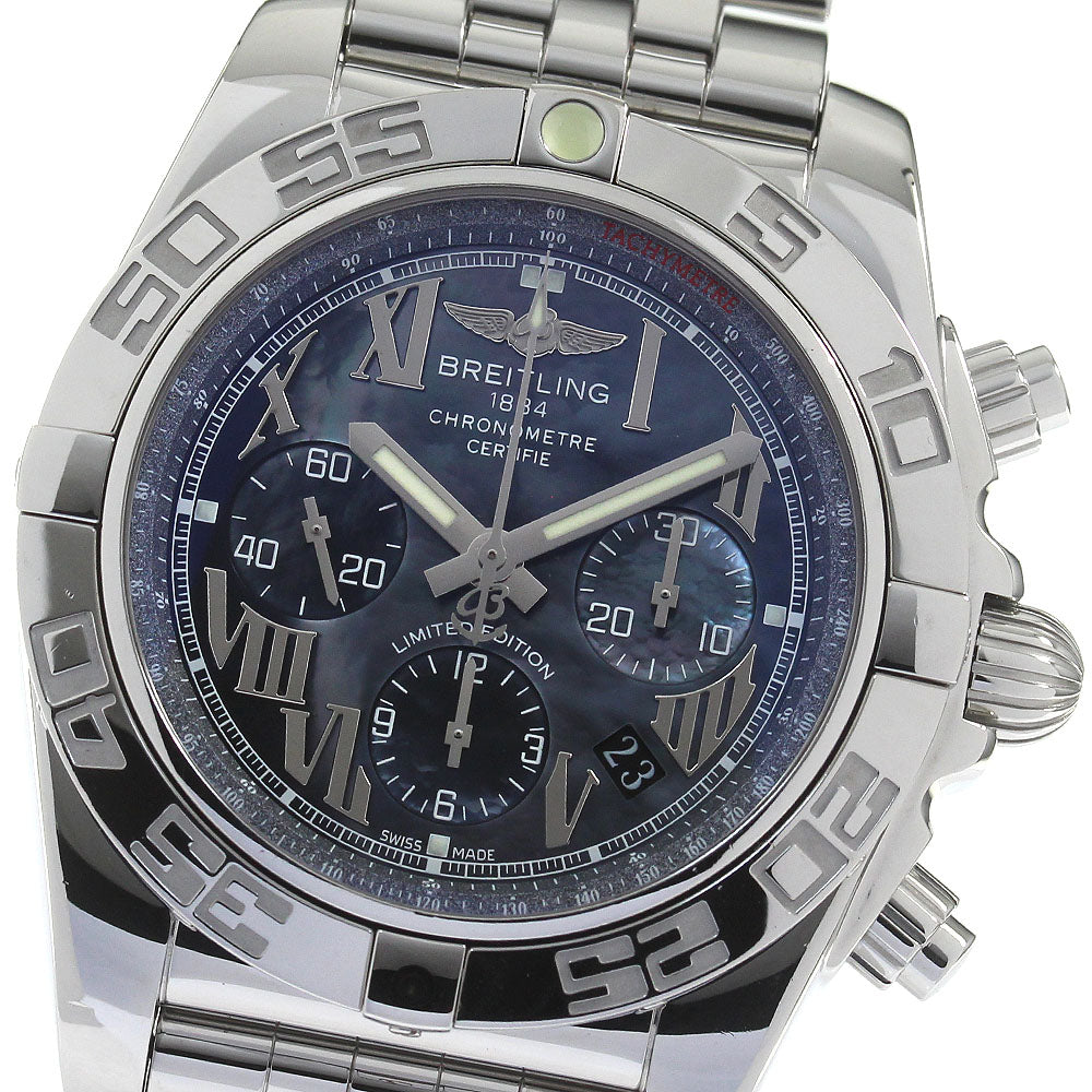 BREITLING Chronomat44 AB0111 Date Blue shell Dial Automatic Men's Watch_815169