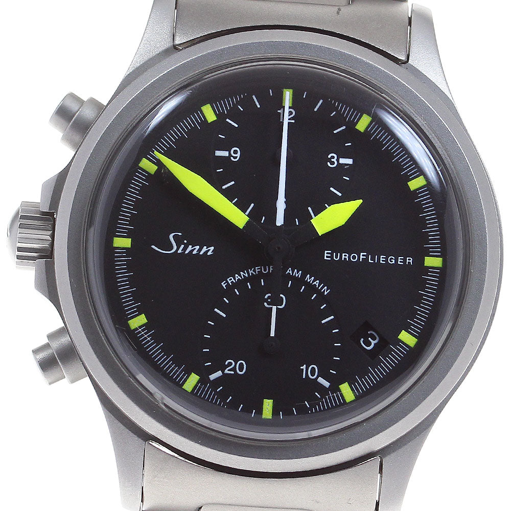 Sinn Euro Vlieger 356 Chronograph day date Black Dial Automatic Men's_815343