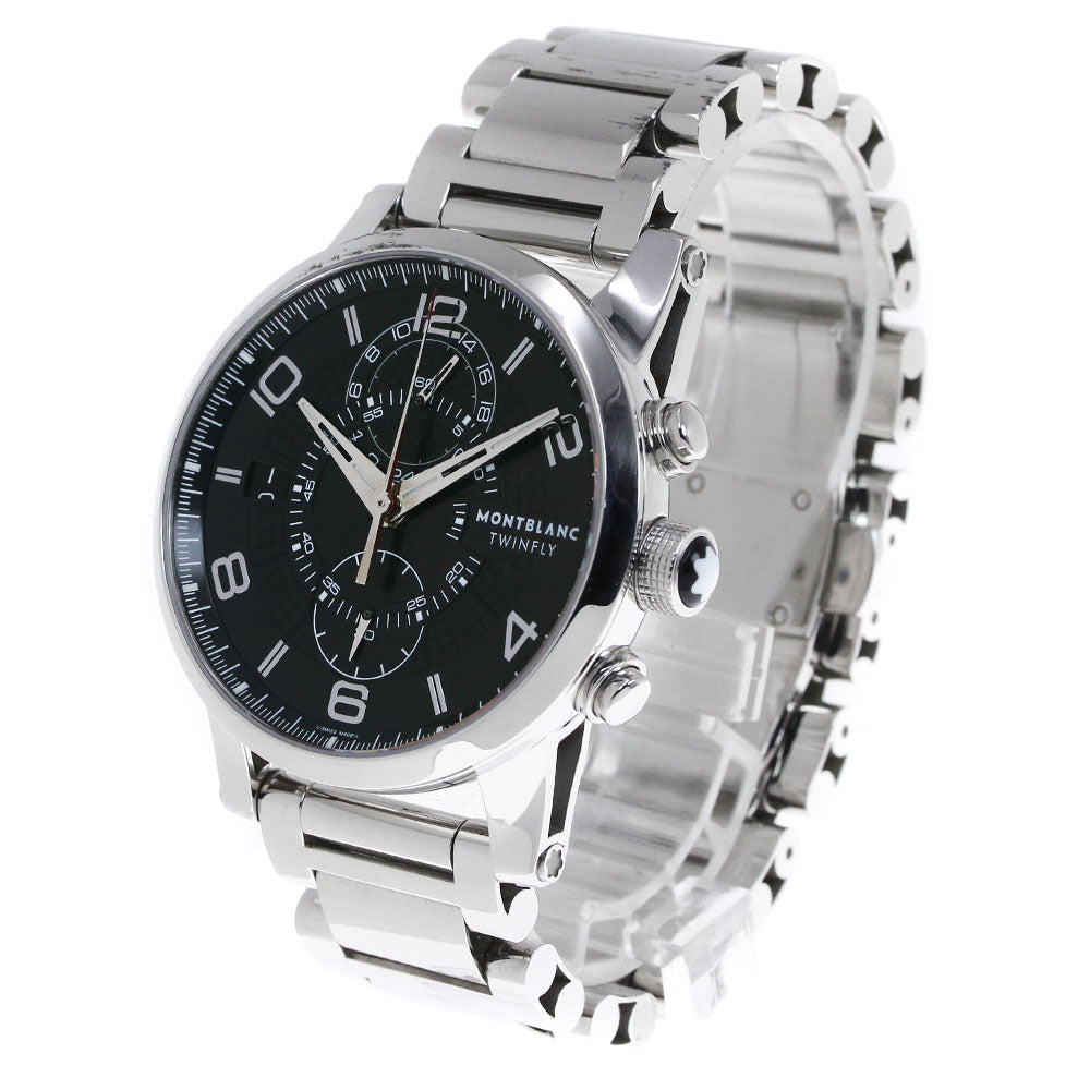 MONTBLANC Timewalker twin fly 104286 Chronograph black Dial Automatic Men's Watch_815475