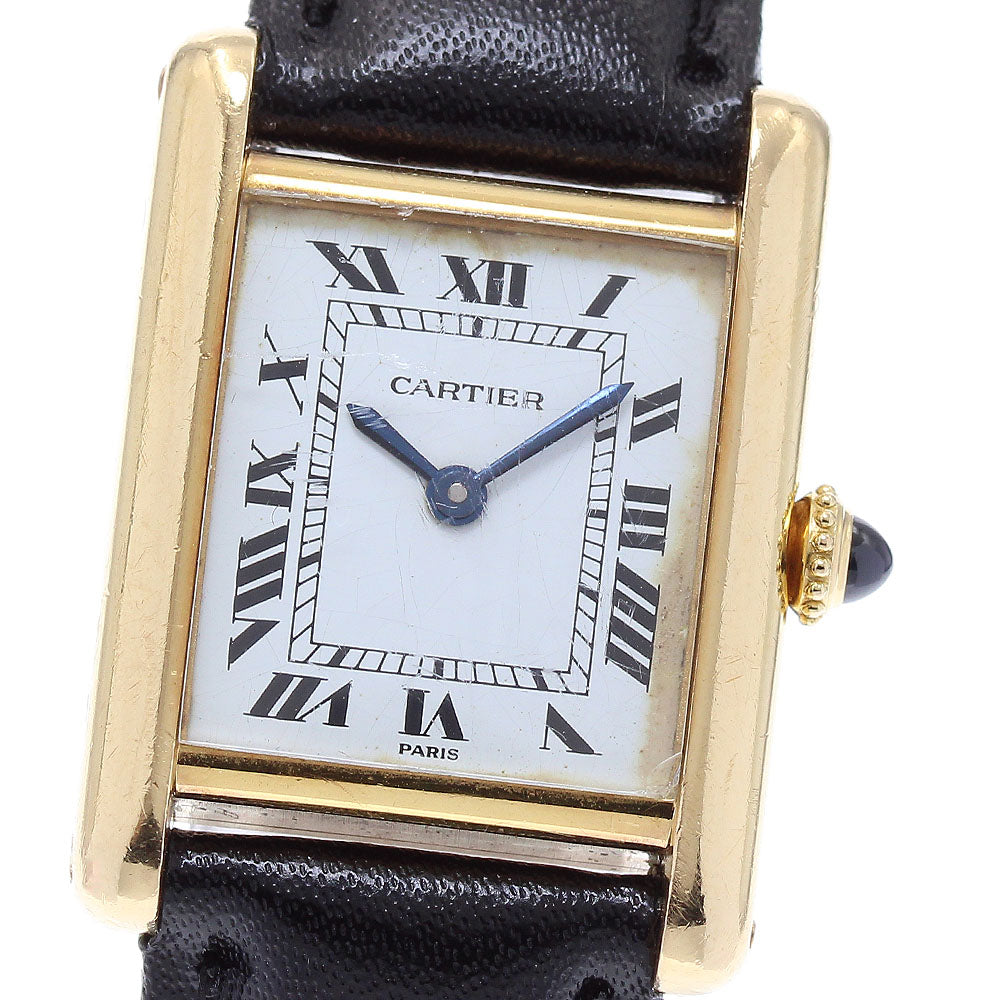 CARTIER Tanklui MM W1504953 18K Yellow Gold Hand Winding Ladies Watch_815556