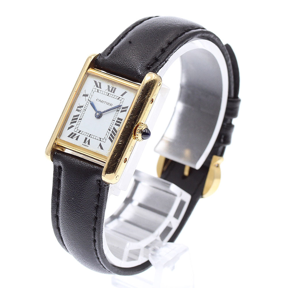 CARTIER Tanklui MM W1504953 18K Yellow Gold Hand Winding Ladies Watch_815556