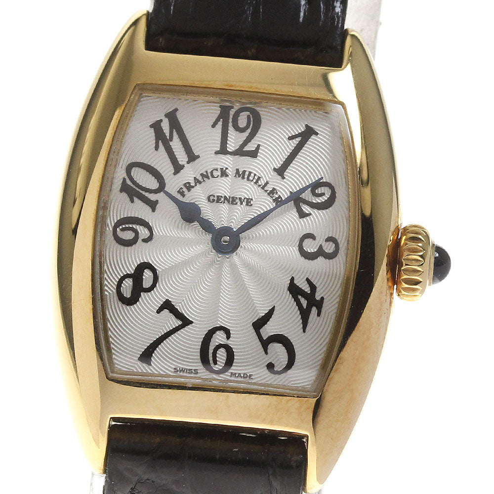 FRANCK MULLER Tonneau Carbex Petit 2500QZ 18K Yellow Gold Silver Dial Quartz Ladies Watch_815558