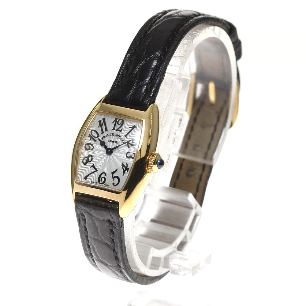 FRANCK MULLER Tonneau Carbex Petit 2500QZ 18K Yellow Gold Silver Dial Quartz Ladies Watch_815558