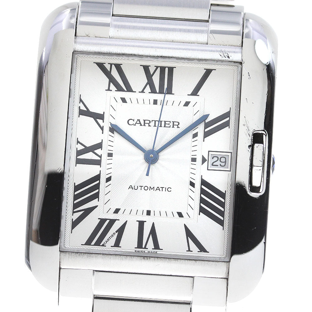 CARTIER Tank Anglaise XL W5310008 Date Silver Dial Automatic Men's Watch_815815