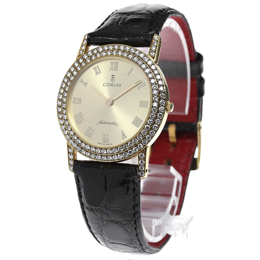 CORUM 75.160.65 K18YG double diamond bezel gold Dial Automatic Men's Watch_815825