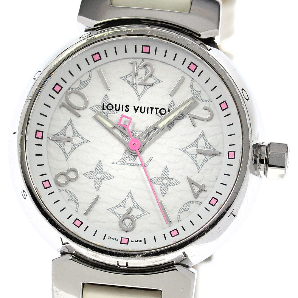 LOUIS VUITTON Tambour PM Monogram QA115 White Dial Quartz Ladies Watch_815837
