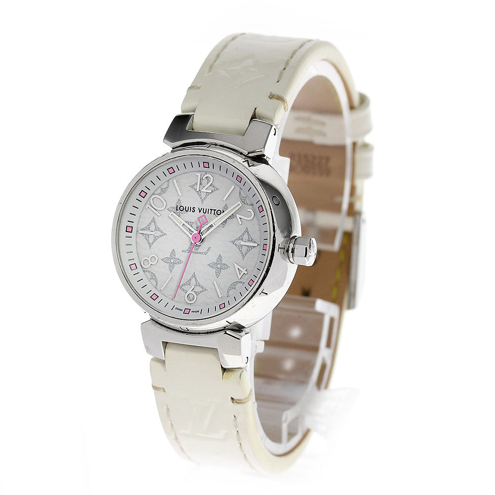 LOUIS VUITTON Tambour PM Monogram QA115 White Dial Quartz Ladies Watch_815837