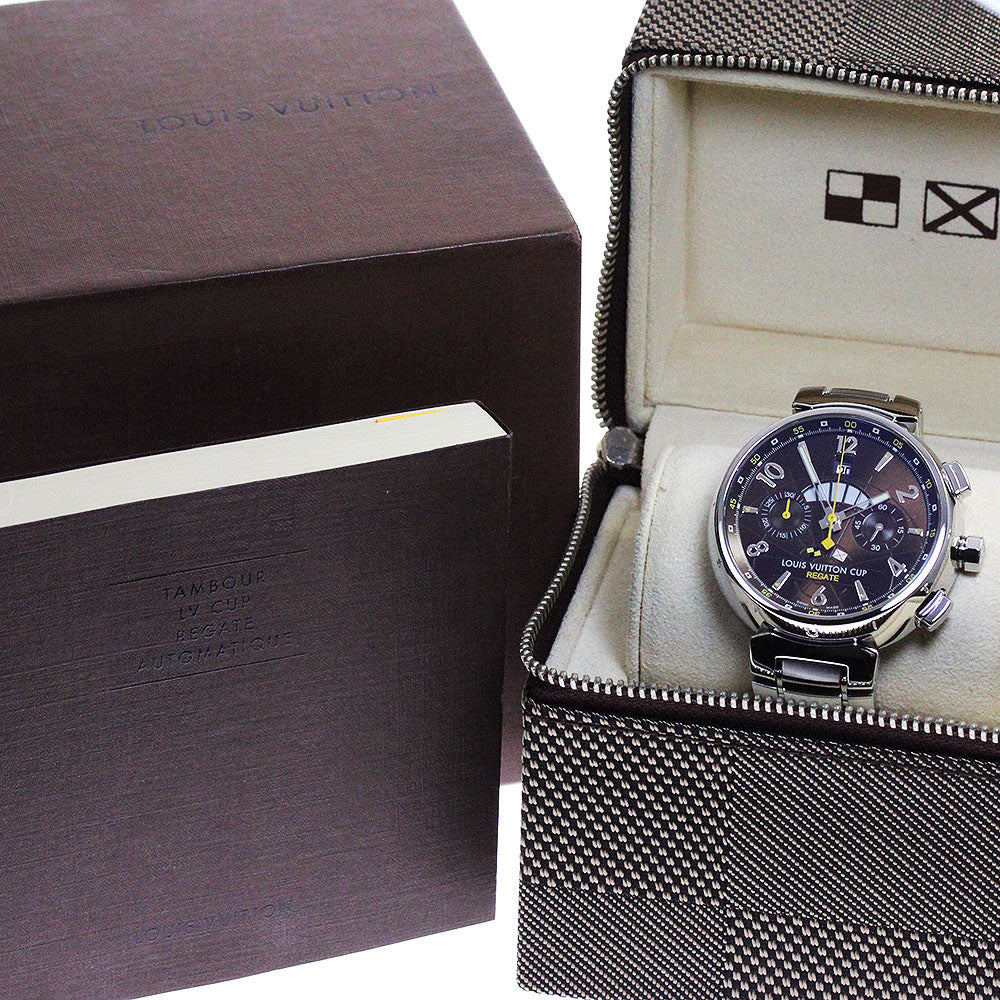 LOUIS VUITTON Tambour Louis Vuitton Cup Regatta Q1021 Chronograph Brown Dial Automatic Men's Watch_816179